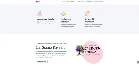 Sezione servizi del sito dell'associazione Asperger Abruzzo