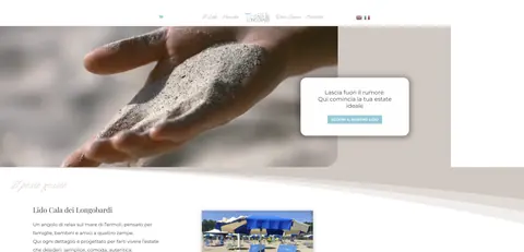Home page del sito del Lido Cala dei Longobardi