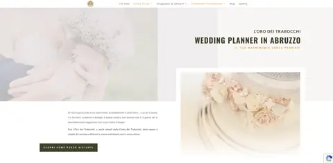 Pagina wedding planner del sito L'Oro dei Trabocchi