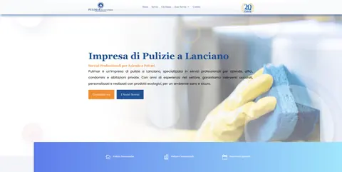 Home page del sito dell'impresa di pulizie Pulimar